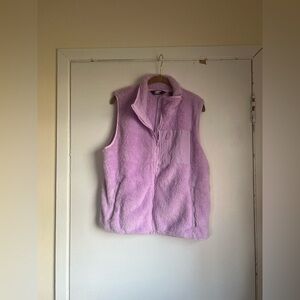 Lands' End Women's Blushed Lilac Cozy Sherpa Fleece Vest Size Medium